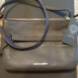 Vince camuto grey crossbody leather